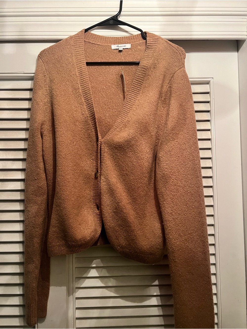Madewell V-Neck Cardigan Sweater - Camel NWT